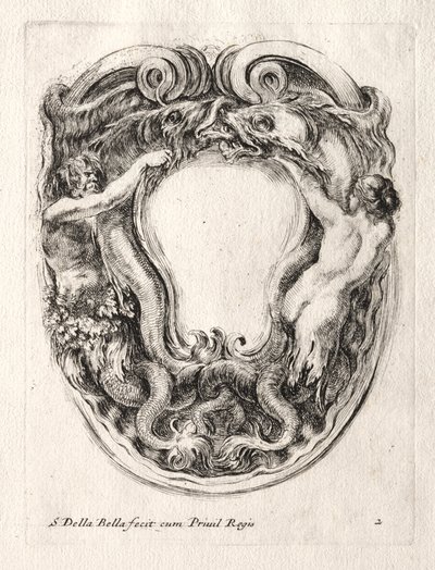 Ny model til en kartouche, 1647. af Stefano della Bella