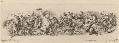 Prydfrise med børn og hunde, formentlig 1648. af Stefano della Bella
