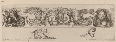 Prydfrise med ørn og løve indfanget af børn, sandsynligvis 1648. af Stefano della Bella
