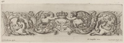 Ornamental frise med bogstavet L (Louis XIV) af Stefano della Bella