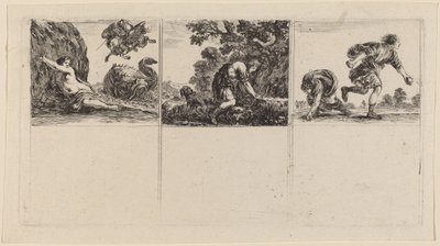 Perseus og Andromeda; Cephalus og Procris; Hippomene og Atalantus af Stefano della Bella