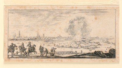 Plade 11, fra "Designs for Some Troop Conduct, Cannons and Attacks on Towns" af Stefano della Bella