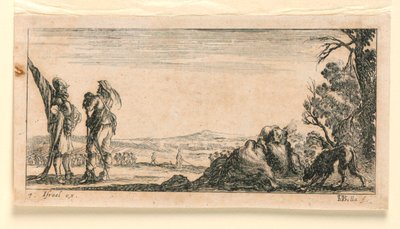 Plade 7, fra "Designs for Some Troop Conduct, Cannons and Attacks on Towns" af Stefano della Bella