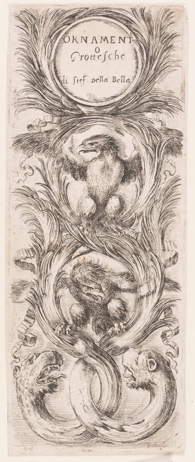 Tallerken, fra serien Ornamenti o grottesche (Ornamenter eller Grotesker) af Stefano della Bella
