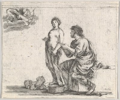 Pygmalion, fra Game of Mythology Game of Mythology, 1644. af Stefano della Bella