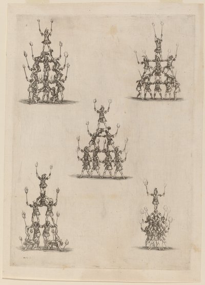 Jonglørernes pyramider, 1652. af Stefano della Bella