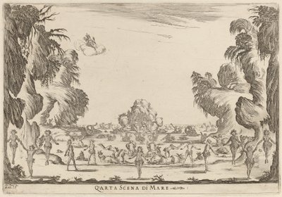 Fjerde havscene af Stefano della Bella