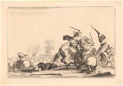 Ridderkamp, blad 4 i serien »Forskellige figurer« af Stefano della Bella