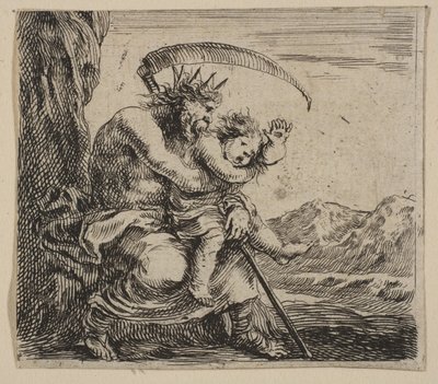 Saturn, fra Game of Mythology Game of Mythology, 1644. af Stefano della Bella