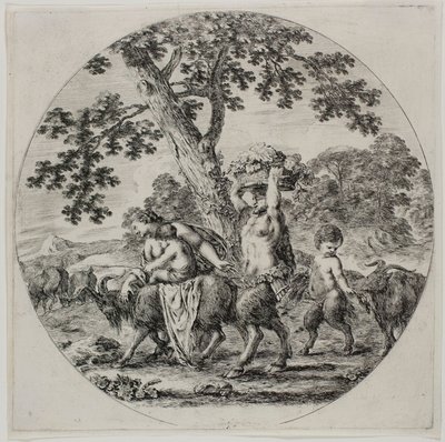 Satyr-familievandring af Stefano della Bella
