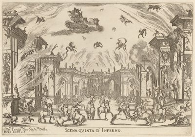 Femte scene af helvede, 1637. af Stefano della Bella