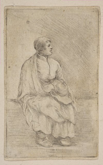 Siddende kirkelig, ca. 1662. af Stefano della Bella