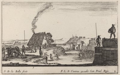Soldat spiller tromme, ca. 1641. af Stefano della Bella