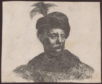 Studie af en polsk adelsmand som buste, fra serien «Principii del disegno» af Stefano della Bella
