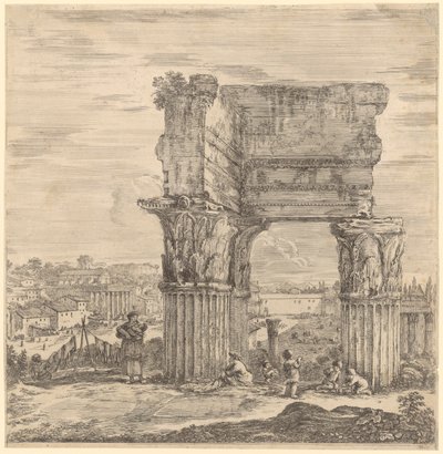 Concordia-templet og Forum Romanum af Stefano della Bella