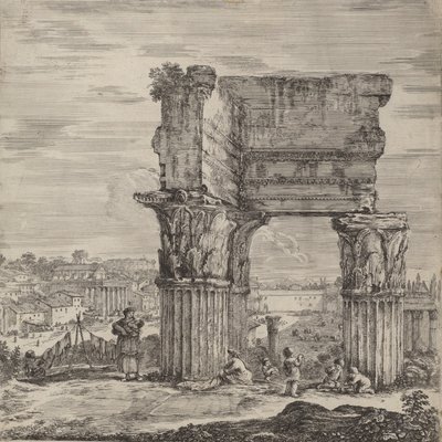 Temple of Concord og Forum Romanum, 1656. af Stefano della Bella