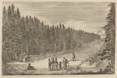 The Avenue of Fountains, sandsynligvis 1653. af Stefano della Bella