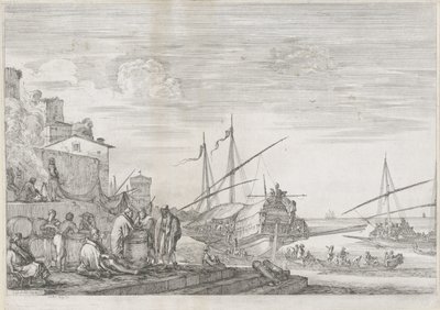 To kabysskibe i havnen i Livorno Port of Livorno (serietitel) Vues de port de Livourne (serietitel) af Stefano della Bella