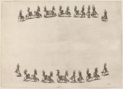 Fireogtyve Cavorting Cavaliers, 1652. af Stefano della Bella