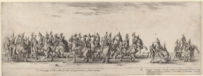 Tyve sider og fem tyrkiske heste, 1633. af Stefano della Bella