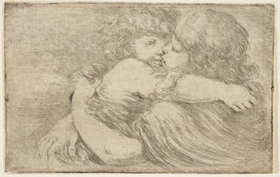 To børn omfavnelse, ca. 1662. af Stefano della Bella