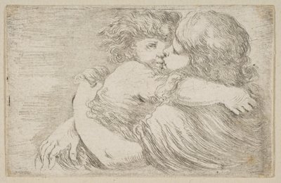 To børn omfavnelse, ca. 1662. af Stefano della Bella
