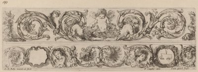 To Ornamental Bands med Amor og Heads of the Four Seasons af Stefano della Bella