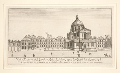 Udsigt og perspektiv af kapellet og Sorbonne-huset af Stefano della Bella