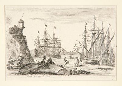 Udsigt over et hjørne af Calais (Vue d af Stefano della Bella