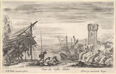 Udsigt over Italiens kyst Veue des Costes d