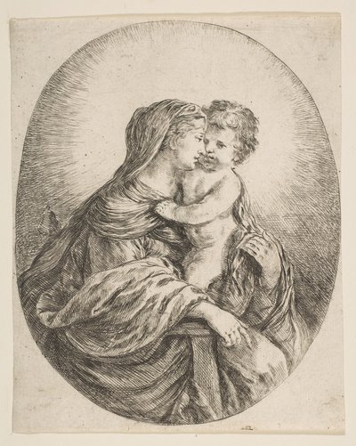 Virgin Embracing the Christ Child, ca. 1641. af Stefano della Bella