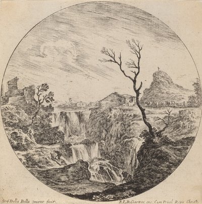 Vandfald med tre lag, 1646. af Stefano della Bella