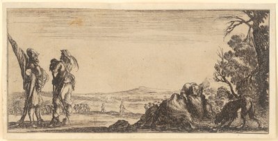 To soldater foran en slette af Stefano della Bella