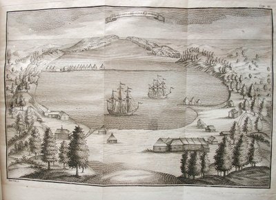Udsigt over Petropavlovsk havn, 1755 af Stepan Petrovich Krasheninnikov