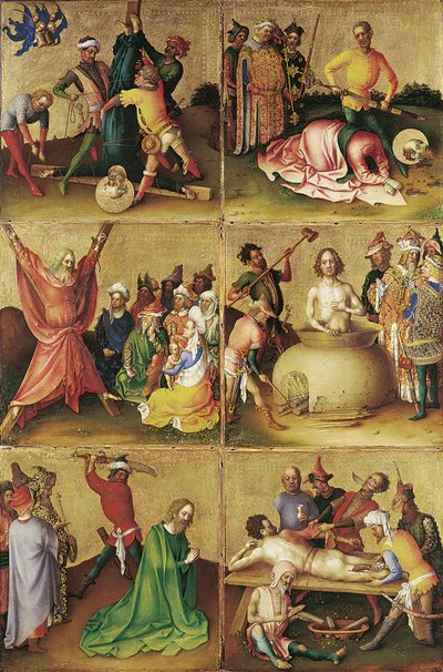 Apostlenes martyrium. Venstre panel af Stephan Lochner