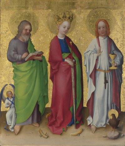 De hellige Matthæus, Katarina af Alexandria og evangelisten Johannes, ca. 1450 af Stephan Lochner