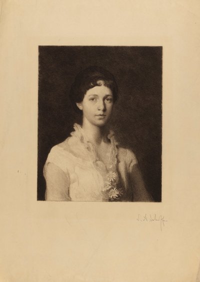 Uden titel (kvinde med margueritter på kjolen) af Stephen Alonzo Schoff
