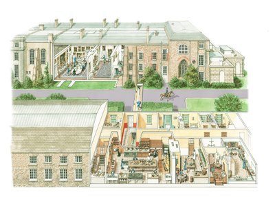 Petworth House, ca. 1890-1914 (blæk og akvarel på papir) af Stephen Conlin