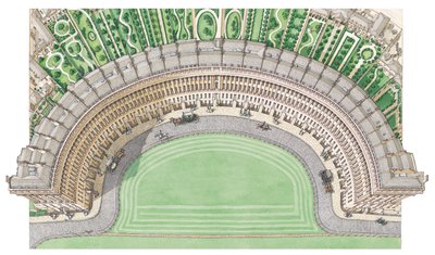 The Royal Crescent, Bath, ca. 1780-1800 (blæk og akvarel) af Stephen Conlin