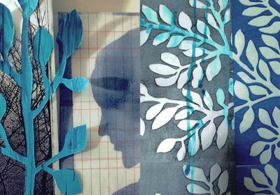 La Foret VI, 2017 (monoprint  fotocollage) af Stephen Dow