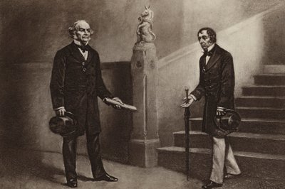 Gladstone og Disraeli, Beaconsfield (fotogravure) af Stephen James (after) Ferris