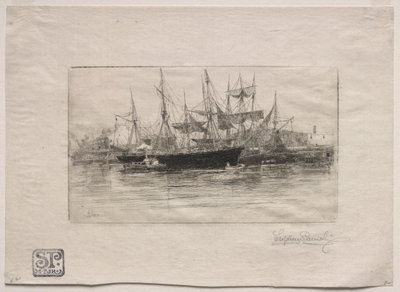 Point Breeze Oil Wharves, 1880. af Stephen Parrish