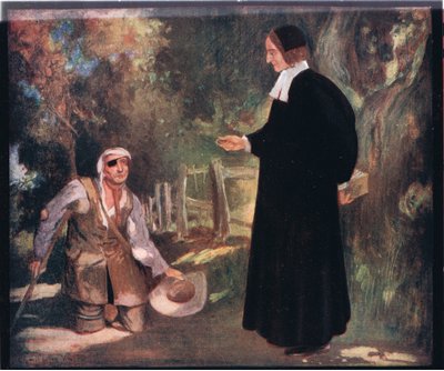 Biskop Ken og tiggeren (farve litho) af Stephen Reid