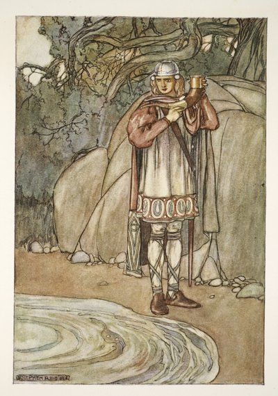 Dermot tog hornet og ville have fyldt det, illustration fra 