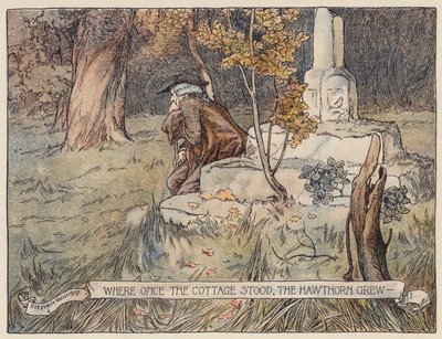 Illustration til The Deserted Village af Oliver Goldsmith (farvelitografi) af Stephen Reid