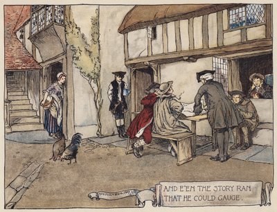 Illustration til The Deserted Village af Oliver Goldsmith (farvelitografi) af Stephen Reid
