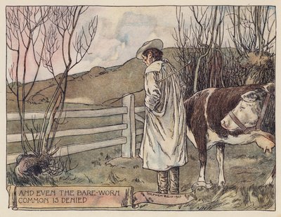Illustration til The Deserted Village af Oliver Goldsmith (farvelitografi) af Stephen Reid