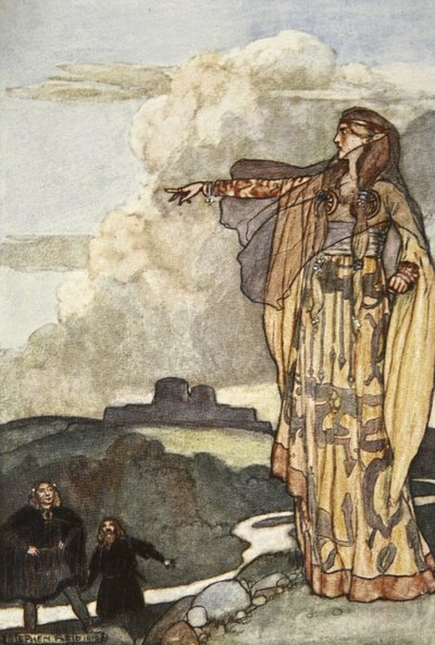 Macha forbander mændene fra Ulster, illustration fra 