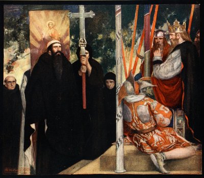 Modtagelse af Saint Augustine af Ethelbert, illustration fra 