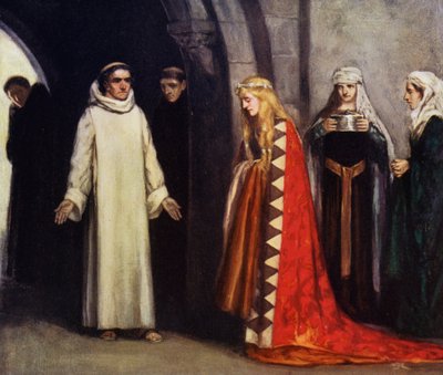 Sankt Bernard og hans søster Hombeline (farve litho) af Stephen Reid
